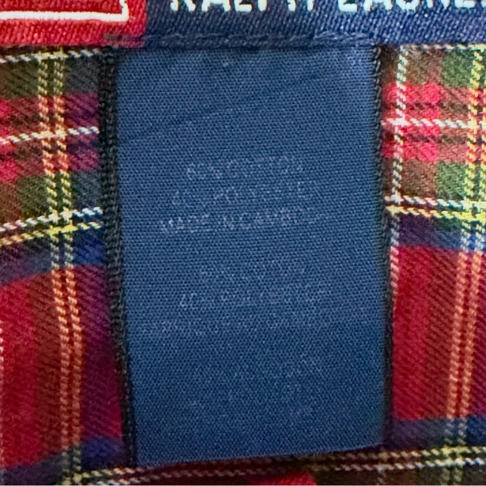 Vintage Chaps Ralph Lauren Men’s XL Red Tartan Plaid Button Down Dress Shirt - Picture 6 of 12